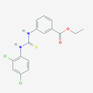 molecular formula C16H14Cl2N2O2S B4590045 ethyl 3-({[(2,4-dichlorophenyl)amino]carbonothioyl}amino)benzoate 