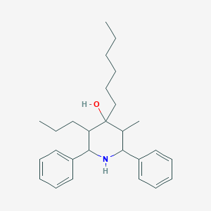 molecular formula C27H39NO B459006 4-Hexyl-3-methyl-2,6-diphenyl-5-propylpiperidin-4-ol 