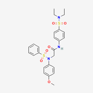 molecular formula C25H29N3O6S2 B4590103 N~1~-{4-[(diethylamino)sulfonyl]phenyl}-N~2~-(4-methoxyphenyl)-N~2~-(phenylsulfonyl)glycinamide 