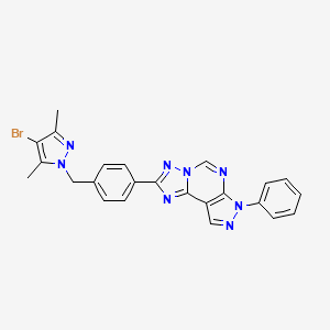 molecular formula C24H19BrN8 B4590169 2-{4-[(4-bromo-3,5-dimethyl-1H-pyrazol-1-yl)methyl]phenyl}-7-phenyl-7H-pyrazolo[4,3-e][1,2,4]triazolo[1,5-c]pyrimidine 