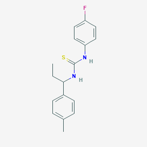 molecular formula C17H19FN2S B4590205 N-(4-fluorophenyl)-N'-[1-(4-methylphenyl)propyl]thiourea 