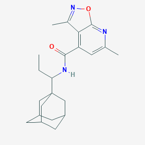 molecular formula C22H29N3O2 B4590256 N-[1-(1-adamantyl)propyl]-3,6-dimethylisoxazolo[5,4-b]pyridine-4-carboxamide 