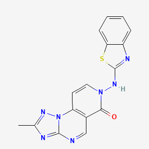 molecular formula C16H11N7OS B4590340 7-(1,3-benzothiazol-2-ylamino)-2-methylpyrido[3,4-e][1,2,4]triazolo[1,5-a]pyrimidin-6(7H)-one 