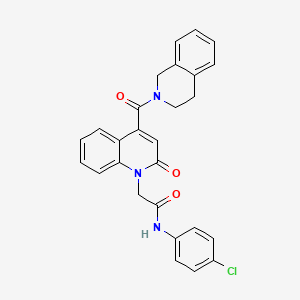 molecular formula C27H22ClN3O3 B4590392 N-(4-CHLOROPHENYL)-2-[2-OXO-4-(1,2,3,4-TETRAHYDROISOQUINOLINE-2-CARBONYL)-1,2-DIHYDROQUINOLIN-1-YL]ACETAMIDE 