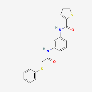 molecular formula C19H16N2O2S2 B4590400 N-(3-{[2-(phenylthio)acetyl]amino}phenyl)-2-thiophenecarboxamide 