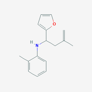 molecular formula C16H19NO B459043 N-[1-(furan-2-yl)-3-methylbut-3-en-1-yl]-2-methylaniline 