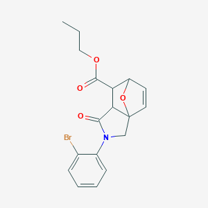 molecular formula C18H18BrNO4 B459051 Propyl 2-(2-bromophenyl)-1-oxo-1,2,3,6,7,7a-hexahydro-3a,6-epoxyisoindole-7-carboxylate CAS No. 1005177-64-9
