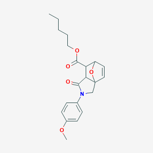 molecular formula C21H25NO5 B459052 Pentyl 2-(4-methoxyphenyl)-1-oxo-1,2,3,6,7,7a-hexahydro-3a,6-epoxyisoindole-7-carboxylate 