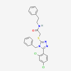 molecular formula C25H22Cl2N4OS B4590536 2-{[4-benzyl-5-(2,4-dichlorophenyl)-4H-1,2,4-triazol-3-yl]thio}-N-(2-phenylethyl)acetamide 
