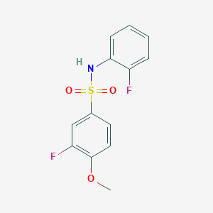 molecular formula C13H11F2NO3S B4590575 3-fluoro-N-(2-fluorophenyl)-4-methoxybenzenesulfonamide 