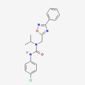 molecular formula C19H19ClN4O2 B4590597 N'-(4-chlorophenyl)-N-isopropyl-N-[(3-phenyl-1,2,4-oxadiazol-5-yl)methyl]urea 