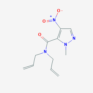 molecular formula C11H14N4O3 B4590599 N,N-diallyl-1-methyl-4-nitro-1H-pyrazole-5-carboxamide 