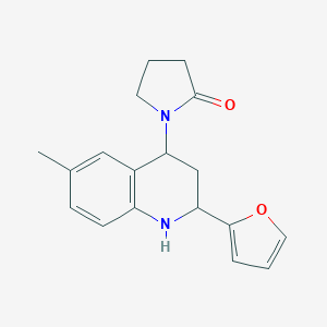molecular formula C18H20N2O2 B459061 1-(2-Furan-2-yl-6-methyl-1,2,3,4-tetrahydro-quinolin-4-yl)-pyrrolidin-2-one CAS No. 626218-11-9