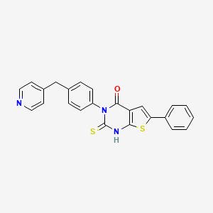 molecular formula C24H17N3OS2 B4590673 2-mercapto-6-phenyl-3-[4-(4-pyridinylmethyl)phenyl]thieno[2,3-d]pyrimidin-4(3H)-one 