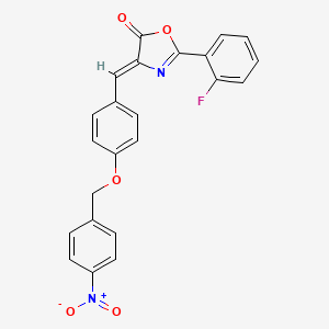 molecular formula C23H15FN2O5 B4590688 2-(2-fluorophenyl)-4-{4-[(4-nitrobenzyl)oxy]benzylidene}-1,3-oxazol-5(4H)-one 