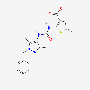 molecular formula C21H24N4O3S B4590759 methyl 2-[({[3,5-dimethyl-1-(4-methylbenzyl)-1H-pyrazol-4-yl]amino}carbonyl)amino]-5-methyl-3-thiophenecarboxylate 