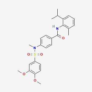 molecular formula C26H30N2O5S B4590803 4-[[(3,4-dimethoxyphenyl)sulfonyl](methyl)amino]-N-(2-isopropyl-6-methylphenyl)benzamide 