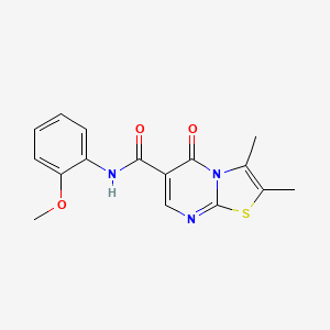 molecular formula C16H15N3O3S B4590818 N-(2-methoxyphenyl)-2,3-dimethyl-5-oxo-5H-[1,3]thiazolo[3,2-a]pyrimidine-6-carboxamide 