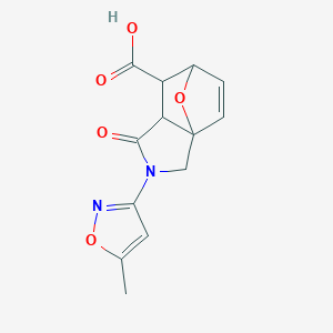 molecular formula C13H12N2O5 B459087 3-(5-Methyl-isoxazol-3-yl)-4-oxo-10-oxa-3-aza-tricyclo[5.2.1.0*1,5*]dec-8-ene-6-carboxylic acid CAS No. 1087753-92-1