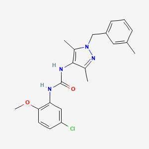 molecular formula C21H23ClN4O2 B4590888 N-(5-chloro-2-methoxyphenyl)-N'-[3,5-dimethyl-1-(3-methylbenzyl)-1H-pyrazol-4-yl]urea 