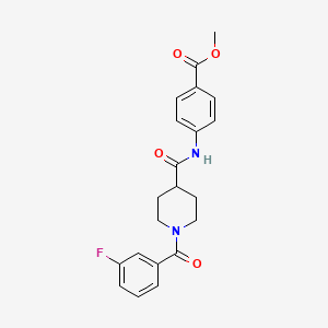 molecular formula C21H21FN2O4 B4590895 METHYL 4-[1-(3-FLUOROBENZOYL)PIPERIDINE-4-AMIDO]BENZOATE 