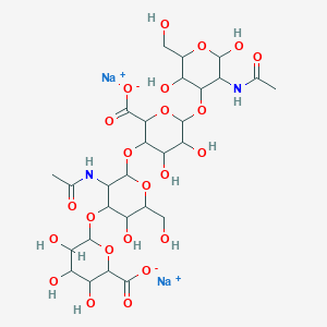 B045909 6-[3-Acetamido-2-[6-[3-acetamido-2,5-dihydroxy-6-(hydroxymethyl)tetrahydropyran-4-yl]oxy-2-carboxy-4,5-dihydroxy-tetrahydropyran-3-yl]oxy-5-hydroxy-6-(hydroxymethyl)tetrahydropyran-4-yl]oxy-3,4,5-trihydroxy-tetrahydropyran-2-carboxylic acid CAS No. 54328-35-7