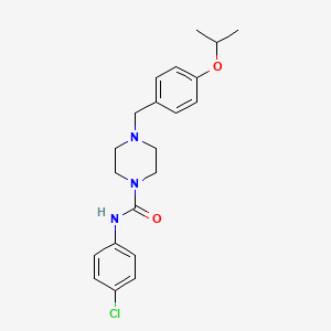 molecular formula C21H26ClN3O2 B4590931 N-(4-CHLOROPHENYL)-4-{[4-(PROPAN-2-YLOXY)PHENYL]METHYL}PIPERAZINE-1-CARBOXAMIDE 