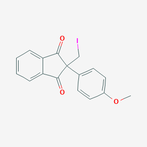 molecular formula C17H13IO3 B459095 2-(iodomethyl)-2-(4-methoxyphenyl)-1H-indene-1,3(2H)-dione 