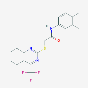 molecular formula C19H20F3N3OS B4590989 N-(3,4-dimethylphenyl)-2-[[4-(trifluoromethyl)-5,6,7,8-tetrahydroquinazolin-2-yl]sulfanyl]acetamide 
