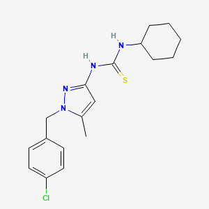 molecular formula C18H23ClN4S B4591114 N-[1-(4-chlorobenzyl)-5-methyl-1H-pyrazol-3-yl]-N'-cyclohexylthiourea 