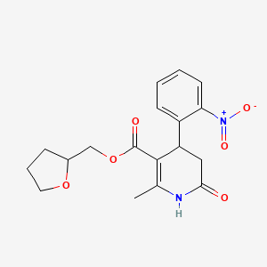 molecular formula C18H20N2O6 B4591135 Tetrahydrofuran-2-ylmethyl 2-methyl-4-(2-nitrophenyl)-6-oxo-1,4,5,6-tetrahydropyridine-3-carboxylate 