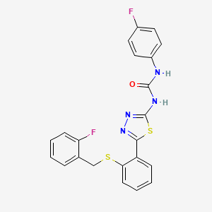 molecular formula C22H16F2N4OS2 B4591183 1-(5-{2-[(2-Fluorobenzyl)sulfanyl]phenyl}-1,3,4-thiadiazol-2-yl)-3-(4-fluorophenyl)urea CAS No. 6371-69-3