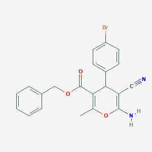 molecular formula C21H17BrN2O3 B459119 benzyl 6-amino-4-(4-bromophenyl)-5-cyano-2-methyl-4H-pyran-3-carboxylate CAS No. 340807-94-5