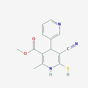molecular formula C14H13N3O2S B459120 METHYL 5'-CYANO-2'-METHYL-6'-SULFANYL-1',4'-DIHYDRO-[3,4'-BIPYRIDINE]-3'-CARBOXYLATE 