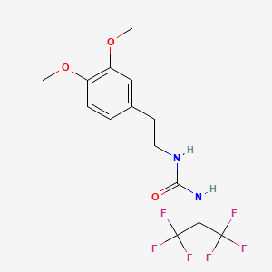 molecular formula C14H16F6N2O3 B4591228 N-[2-(3,4-dimethoxyphenyl)ethyl]-N'-[2,2,2-trifluoro-1-(trifluoromethyl)ethyl]urea 