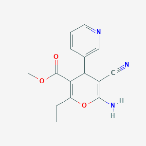 molecular formula C15H15N3O3 B459128 methyl 6-amino-5-cyano-2-ethyl-4-(3-pyridinyl)-4H-pyran-3-carboxylate 