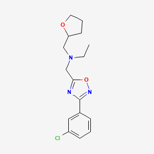 molecular formula C16H20ClN3O2 B4591331 N-{[3-(3-chlorophenyl)-1,2,4-oxadiazol-5-yl]methyl}-N-(tetrahydro-2-furanylmethyl)ethanamine 
