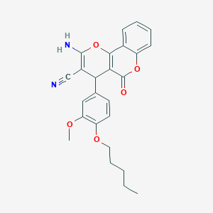 molecular formula C25H24N2O5 B459144 2-amino-4-[3-methoxy-4-(pentyloxy)phenyl]-5-oxo-4H,5H-pyrano[3,2-c]chromene-3-carbonitrile CAS No. 6927-18-0