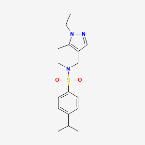 molecular formula C17H25N3O2S B4591451 N-[(1-ETHYL-5-METHYL-1H-PYRAZOL-4-YL)METHYL]-4-ISOPROPYL-N-METHYL-1-BENZENESULFONAMIDE 
