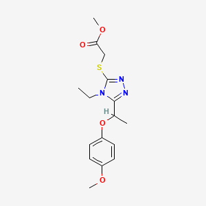 molecular formula C16H21N3O4S B4591592 methyl ({4-ethyl-5-[1-(4-methoxyphenoxy)ethyl]-4H-1,2,4-triazol-3-yl}sulfanyl)acetate 