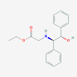 molecular formula C18H21NO3 B045920 Ethyl 2-((1R,2S)-2-hydroxy-1,2-diphenylethylamino)acetate CAS No. 112835-62-8