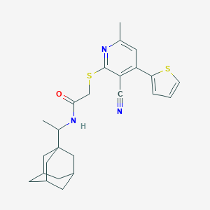 molecular formula C25H29N3OS2 B459206 N-[1-(1-adamantyl)ethyl]-2-(3-cyano-6-methyl-4-thiophen-2-ylpyridin-2-yl)sulfanylacetamide CAS No. 371221-79-3