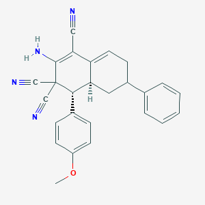 molecular formula C26H22N4O B459215 2-amino-4-(4-methoxyphenyl)-6-phenyl-4a,5,6,7-tetrahydro-1,3,3(4H)-naphthalenetricarbonitrile CAS No. 494792-02-8