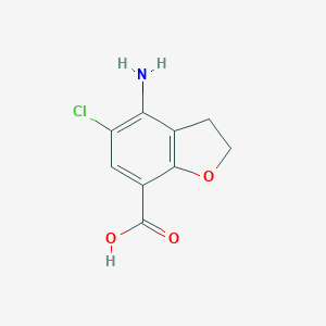 molecular formula C9H8ClNO3 B045923 4-amino-5-chloro-2,3-dihydrobenzofuran-7-carboxylic Acid CAS No. 123654-26-2