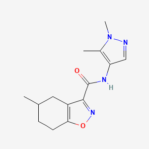 molecular formula C14H18N4O2 B4592382 N-(1,5-dimethyl-1H-pyrazol-4-yl)-5-methyl-4,5,6,7-tetrahydro-1,2-benzisoxazole-3-carboxamide 