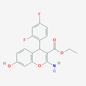 2-Amino-4-(2,4-difluoro-phenyl)-7-hydroxy-4H-chromene-3-carboxylic acid ethyl ester