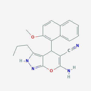 6-Amino-4-(2-methoxy-1-naphthyl)-3-propyl-1,4-dihydropyrano[2,3-c]pyrazole-5-carbonitrile