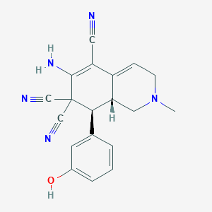 6-amino-8-(3-hydroxyphenyl)-2-methyl-2,3,8,8a-tetrahydro-5,7,7(1H)-isoquinolinetricarbonitrile