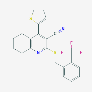 4-(2-Thienyl)-2-{[2-(trifluoromethyl)benzyl]sulfanyl}-5,6,7,8-tetrahydro-3-quinolinecarbonitrile