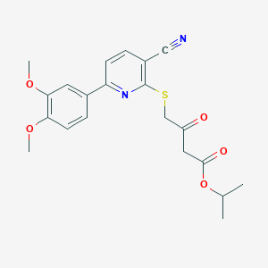 molecular formula C21H22N2O5S B459313 Isopropyl 4-{[3-cyano-6-(3,4-dimethoxyphenyl)pyridin-2-yl]sulfanyl}-3-oxobutanoate CAS No. 488730-94-5